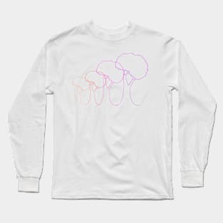 Colored Tree Silhouettes Long Sleeve T-Shirt